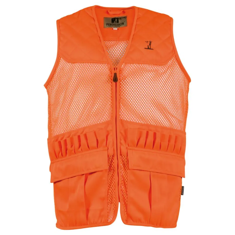 PERCUSSION GILET SAVANE FILET BLAZE>Homme Vêtements & Accessoires Blaze·Gilets De Chasse Epi Orange Fluo