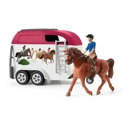 SCHLEICH GRAND VOYAGE ÉQUESTRE EN VOITURE ET REMORQUE><noscript><img width=