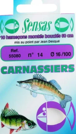 SENSAS HAMECON MONTE CARNA PERCHE> Montages Pêche Au Posé·Hameçons Carnassiers