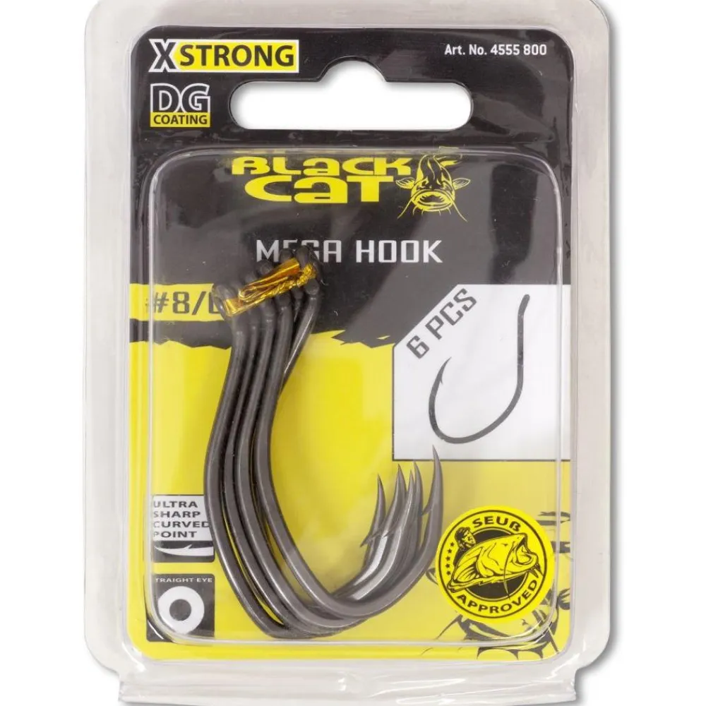 BLACK CAT HAMECON SIMPLE MEGA HOOK DG X6> Montages Silure·Hameçons Silure