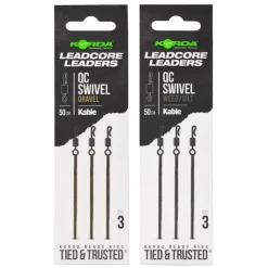 KORDA KABLE LEADECORE LEADER QC RING SWIVELS 50CM X 3> Accessoires De Montage Carpe·Accessoires De Montage Korda
