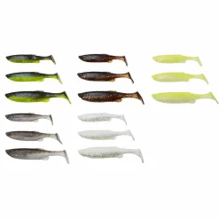 SAVAGE GEAR KIT DE 30 LEURRES SOUPLES FAT MINNOW T-TAIL 7.5CM, 9CM ET 10,5CM><noscript><img width=