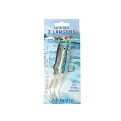 FLASHMER LIGNE 3 LANCONS 11 CM ASSORTIS> Bas De Ligne Mer Bateau·Bas De Ligne Raglous Et Lançons