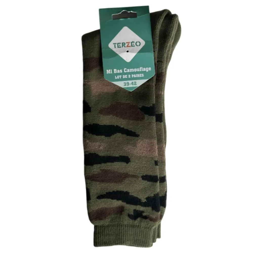 TERZEO PASSIONNÉS DE NATURE LOT DE 2 MI BAS CAMOUFLAGE> Chaussettes Et Semelles·Chaussettes Hautes|Chaussettes Et Semelles·Chaussettes Hautes