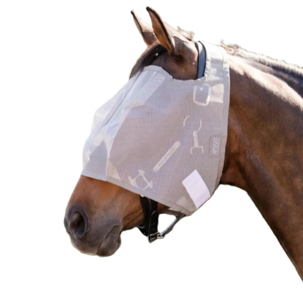 HORSEWARE MASQUE ANTI-MOUCHES SANS OREILLES AMIGO GRIS> Protections Contre Les Insectes·Bonnets Et Frontaux Anti-Insectes|Protection Contre Les Insectes·Bonnets Et Frontaux Anti-Insectes