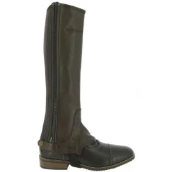 EQUITHEME MINI-CHAPS CUIR MARRON> Chaussant D'Équitation Adulte·Mini-Chaps Adulte