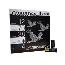 TERZEO CHASSEURS PACK EXTREM 38 12/70 38G BJ X100> Cartouches De Chasse Calibre 12·Cartouches De Plomb Bourre À Jupe 37G À 42G