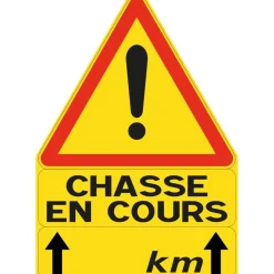 TERZEO VOS ANIMAUX PANNEAU TRIANGLE SIGNALISATION CHASSE EN COURS> Panneaux Signalétiques·Panneaux Signalétiques De Battue|Panneaux Signalétiques·Panneaux Signalétiques De Battue