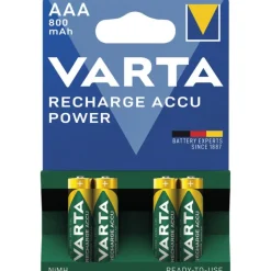 VARTA PILE AAA/R03 RECHARGEABLE X4 800MAH> Piles Et Batteries·Piles|Éclairage·