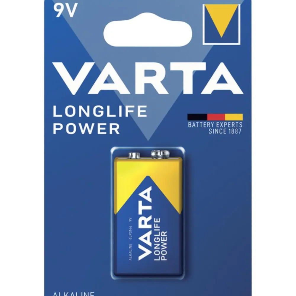 VARTA PILE 6LR61 9V LONGLIFE POWER X1> Piles Et Batteries·Piles|Éclairage·