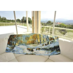 PLAID POLAIRE DECOR SANGLIER> Activités De Plein Air Et Bivouac·Matelas Et Lits