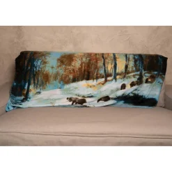 PLAID POLAIRE DECOR SANGLIER> Activités De Plein Air Et Bivouac·Matelas Et Lits