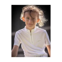 JUMP IN POLO DE CONCOURS CHARLIE ENFANT BLANC>Enfant Vêtements De Compétition Enfant·Polos Chemises Compétition Enfant