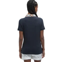 BARBOUR POLO FEMME MALVERN NAVY>Femme Vêtements Barbour·Polos Barbour Femme