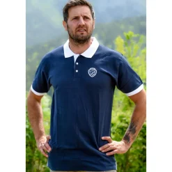 LIGNE VERNEY CARRON POLO GOLF MARINE>Homme Polos·Polos À Manches Courtes