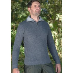 KALAHARI PULL COL ZIP CAMIONNEUR JEAN>Homme Pulls Et Sweats·Pulls
