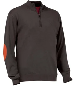 CLUB INTERCHASSE PULL COL ZIP WINSLEY MARRON>Homme Vêtements & Accessoires Club Interchasse·Pulls Club Interchasse