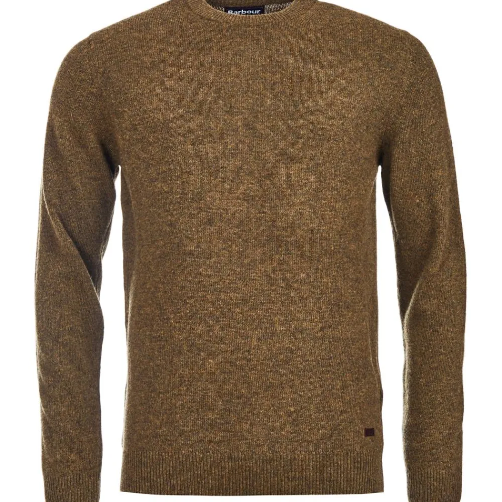 BARBOUR PULL ESSENTIAL PATCH WILLOW GREEN>Homme Vêtements Barbour·Pulls Barbour