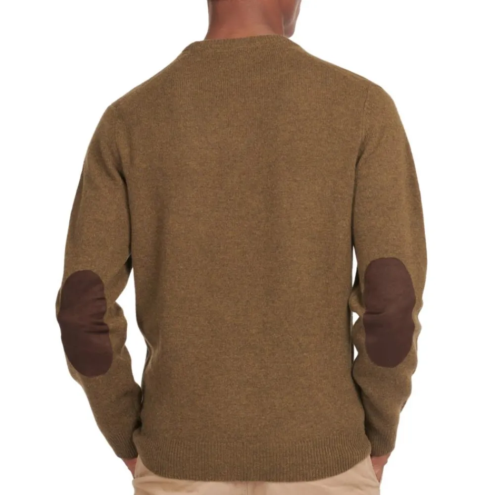 BARBOUR PULL ESSENTIAL PATCH WILLOW GREEN>Homme Vêtements Barbour·Pulls Barbour