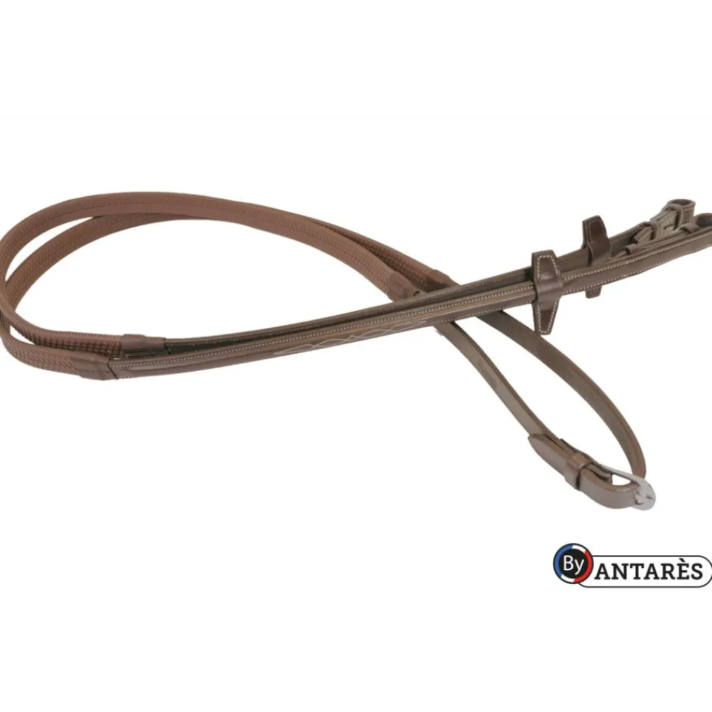 ANTARES RENES CAOUTCHOUC 16MM HAVANE> Briderie·Rênes
