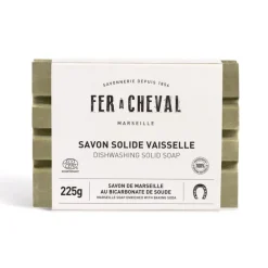 FER A CHEVAL SAVON VAISSELLE SOLIDE AU BICARBONATE 225G> Savons De Marseille·Savons De Marseille