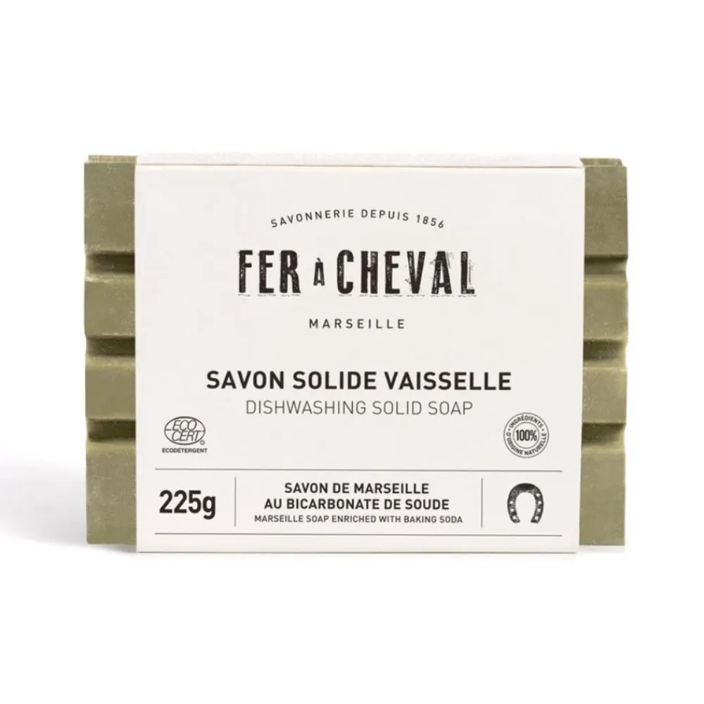 FER A CHEVAL SAVON VAISSELLE SOLIDE AU BICARBONATE 225G> Savons De Marseille·Savons De Marseille