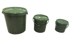 SEAU PECHE + COUVERCLE VERT> Equipement Du Pêcheur De Carnassiers·Seaux À Vifs Et Accessoires