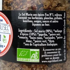 ESPRIT DU SEL SEL MARIN FOU N°1 250G> Assaisonnements·Sel Et Poivre