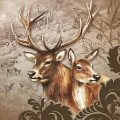 AMBIENTE SERVIETTE COUPLE CERF BICHE> Art De La Table Et Vaisselle·Serviettes Papier Et Toiles Cirées