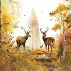 AMBIENTE SERVIETTE FORET D'AUTOMNE AVC CERFS> Art De La Table Et Vaisselle·Serviettes Papier Et Toiles Cirées