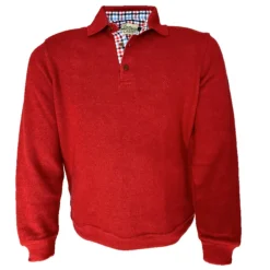 LOVER GREEN SWEAT COL BOUTONNE CERISE>Homme Pulls Et Sweats·Sweatshirts