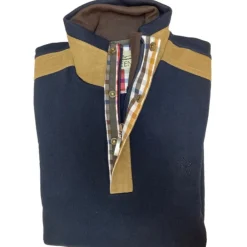LOVER GREEN SWEAT COL ZIP BOUTONNE MARINE>Homme Pulls Et Sweats·Sweatshirts