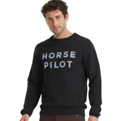 HORSE PILOT SWEATSHIRT TEAM HOMME BLACK>Homme Textile Horse Pilot·Hauts Horse Pilot Homme