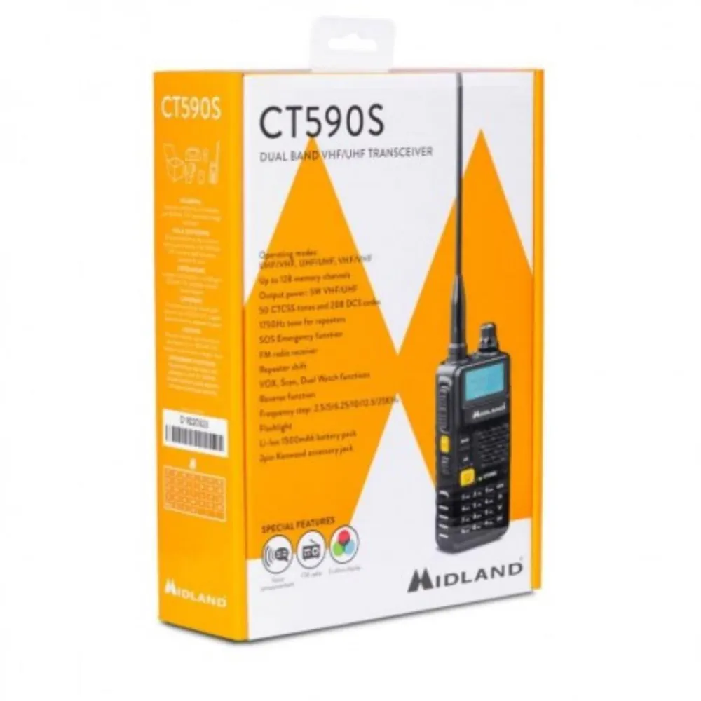 MIDLAND TALKIE WALKIE BI BANDE CT590 S NOIR> Talkie-Walkie·Talkies-Walkies À Fréquences|Talkie-Walkie·Talkies-Walkies À Fréquences