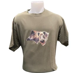 BARTAVEL TEE SHIRT SANGLIER KAKI>Homme T-Shirts De Chasse·T-Shirts À Manches Courtes