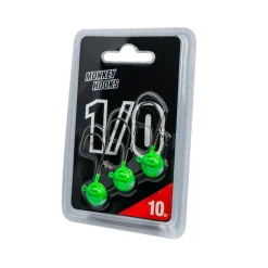 MONKEY LURES TETE PLOMBEE MONKEY HOOK VERTE 1/0 X 3> Tetes Plombées Et Accessoires Leurres·Têtes Plombées Eau Douce