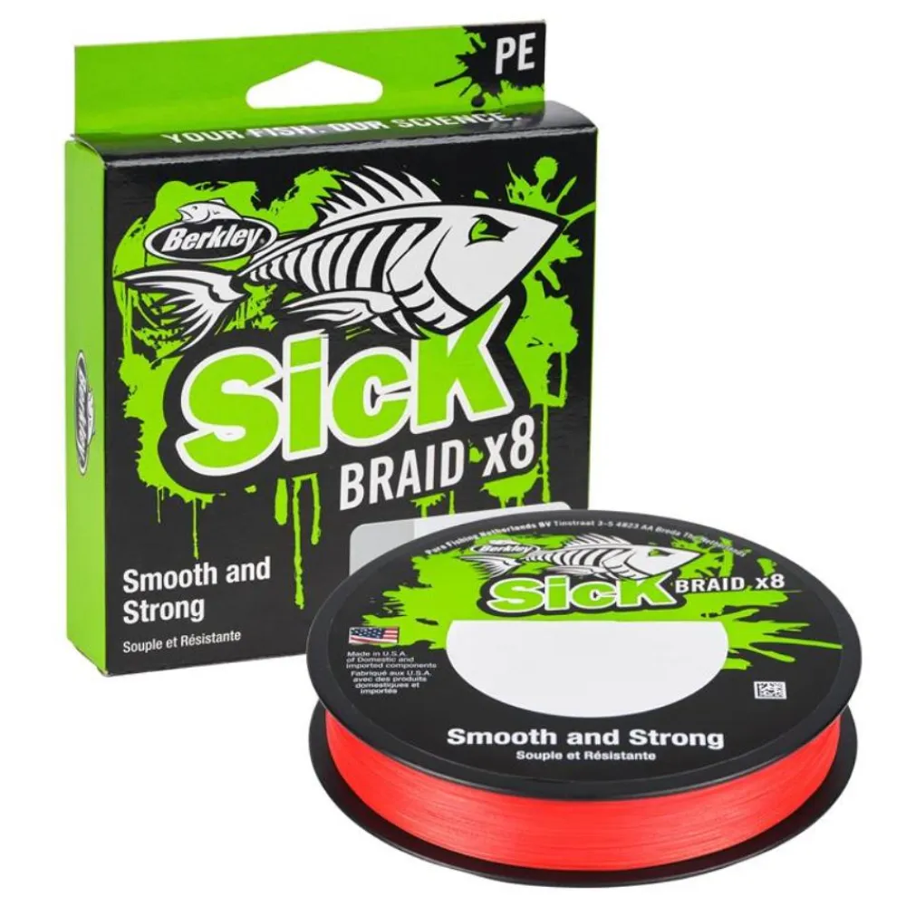 BERKLEY TRESSE SICK BRAID ROUGE 150M> Fils Et Tresses Carnassiers·Tresses Carnassiers
