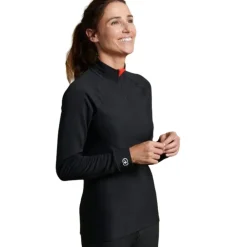 DAMARTSPORT TSHIRT FEMME COL ZIP COMFORT 5 NOIR>Femme Pulls Et Chemises·Sous-Vêtements Thermiques Femme