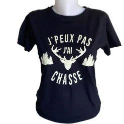BARTAVEL TSHIRT FEMME JPEUX PAS CHASSE NOIR>Femme Vêtements De Chasse·T-Shirts Femme