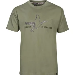 PERCUSSION T-SHIRT HOMME PASSION MIGRATEUR KAKI>Homme Vêtements & Accessoires Camo Roseaux·T-Shirts Camouflage Roseaux