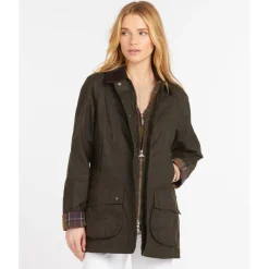 BARBOUR VESTE FEMME HUILEE BEADNEL OLIVE>Femme Vêtements Barbour·Vestes Huilées Barbour Femme
